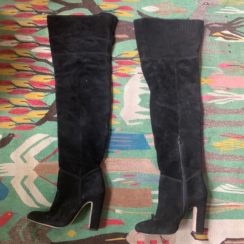 Black Aldo over the knee boots